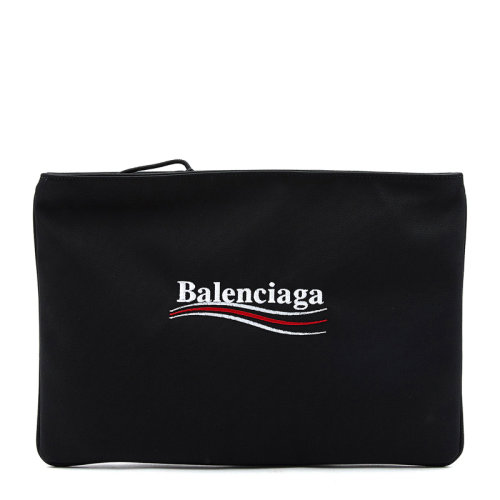 Balenciaga/巴黎世家 女士黑色尼龙字母logo印花拉链钱包手拿包女包 535334-9WB05-1000