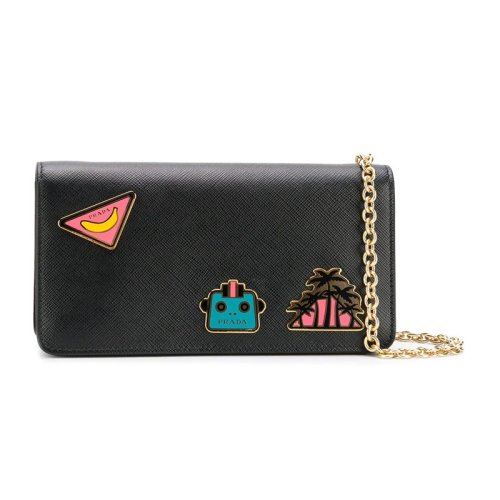  PRADA/普拉达 女士黑色牛皮革单肩包 1DH044 2CBV F0LJ4 PLSX