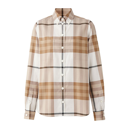 BURBERRY/博柏利 格纹棉质斜纹衬衫 女士长袖衬衫80568561