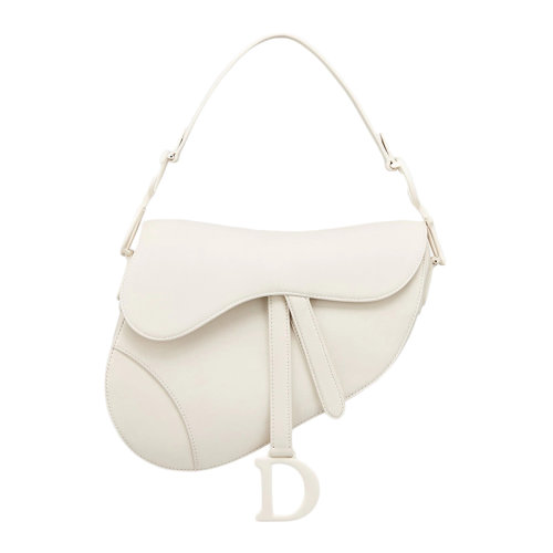 DIOR/迪奥 SADDLE系列 哑光奶白色小牛皮滑面手提单肩马鞍包 M0446ILLO_M030