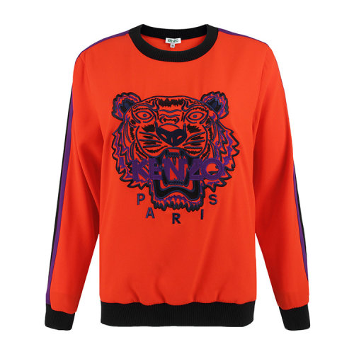 KENZO/高田贤三 凯卓女装 经典虎头图案 女士橙红棉质时尚圆领秋冬卫衣 F852TO0105AC.21