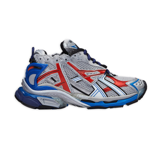 Balenciaga/巴黎世家 22年秋冬新款 男士蓝/红色拼接尼龙网眼做旧效果刺绣标志轻盈跑步运动鞋677403W3RB61264