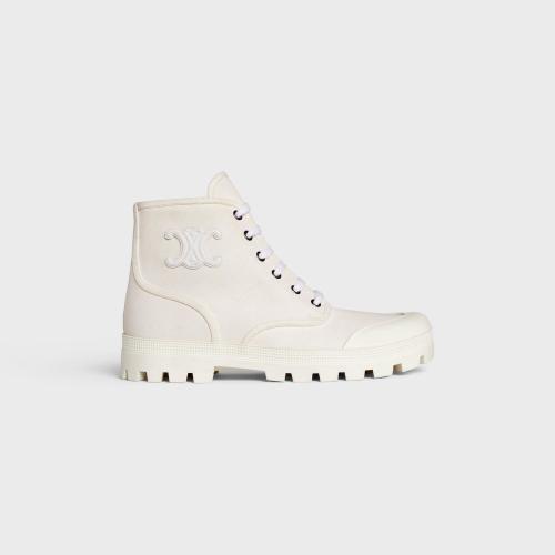  CELINE赛琳思琳 22年春夏 女士 短靴 PATAPANS人造革系带靴 343142198C.01BC