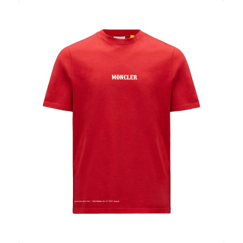 Moncler/蒙克莱 22年秋冬新款 Maya 70系列FRGMT藤原浩合作款 男女同款红色纯棉马戏团图案T恤H209U8C00003M235345R