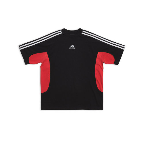 Balenciaga/巴黎世家 22年秋冬新款 ADIDAS联名系列 女士黑色纯棉中等剪裁短袖T恤712401TNVA60100