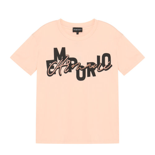 Emporio Armani/安普里奥阿玛尼 裸粉色 女士品牌LOGO标识印花圆领短袖T恤 3H2T7C-2JSYZ-0303
