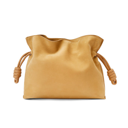 LOEWE/罗意威 22秋冬新款 女士暖沙色绒面革磁扣抽绳收紧拆卸调节肩带肩背斜挎手提包A411FC1X54-2580