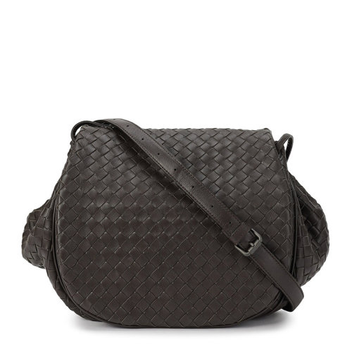 Bottega Veneta/葆蝶家 女士深棕色编织小羊皮单肩包斜挎包男包 245342-V0016-2072