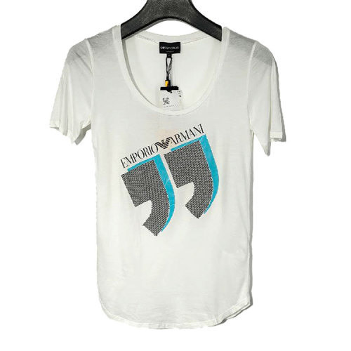 Emporio Armani/安普里奥阿玛尼/白色镶嵌女士短袖T恤