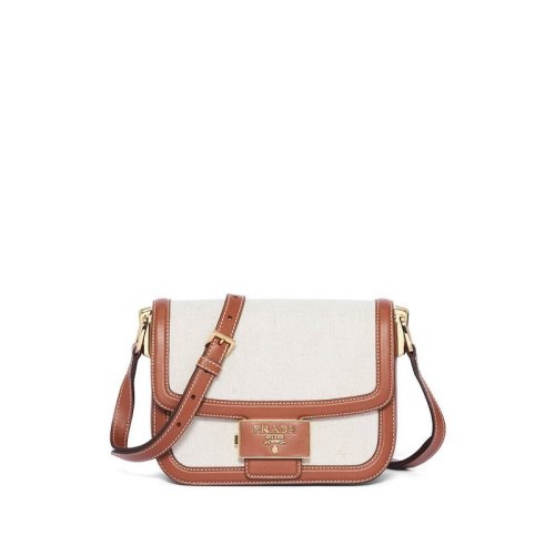  PRADA/普拉达 女士拼色亚麻斜挎包 1BD257 2DLI F0A5T PLSX