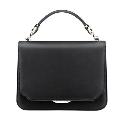 BVLGARI/宝格丽  女包 品牌字母 女士时尚黑色皮质翻盖可拆卸肩带手提单肩包 285765