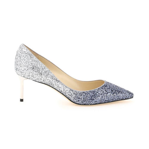 Jimmy Choo/周仰杰 女士拼色时尚中跟鞋 ROMY60-VXB-NAVYSILVER