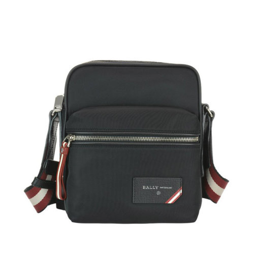 BALLY/巴利 男包 男士黑色皮质时尚百搭拉链单肩斜挎包 6228740