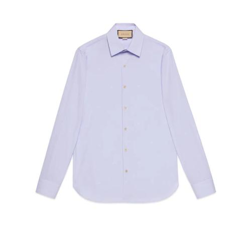 GUCCI古驰 22年秋冬 男士 双G棉府绸衬衫 694241 ZAIFQ 5362