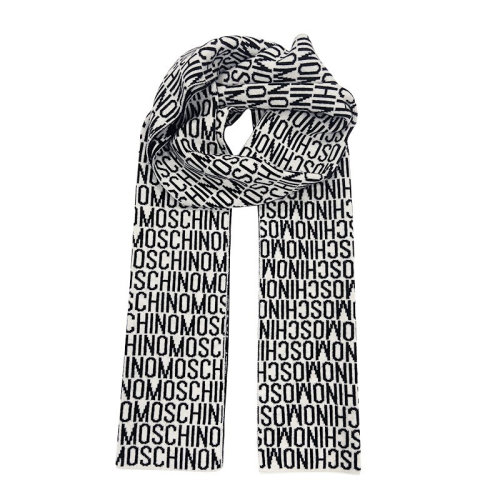 MOSCHINO/莫斯奇诺 男女同款 黑白色羊毛围巾/披肩围巾 50032M5138001 HJH0012BC