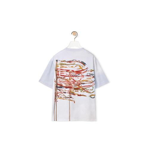  LOEWE罗意威 22年秋冬 男士 短袖T恤 Flag print T-shirt in cotton H526Y22X36-2100