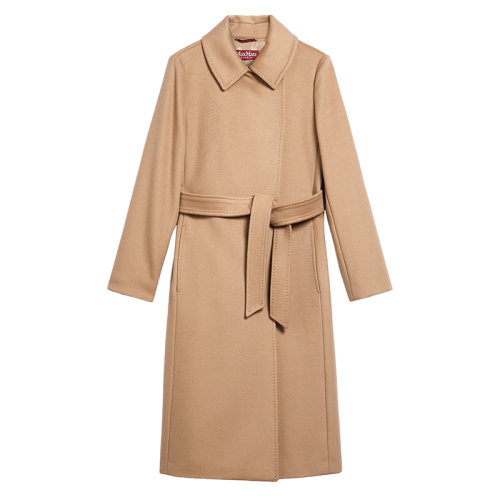 MaxMara/麦丝玛拉 经典款 BCOLLAG系列 女士驼色羊毛大衣6016171906006