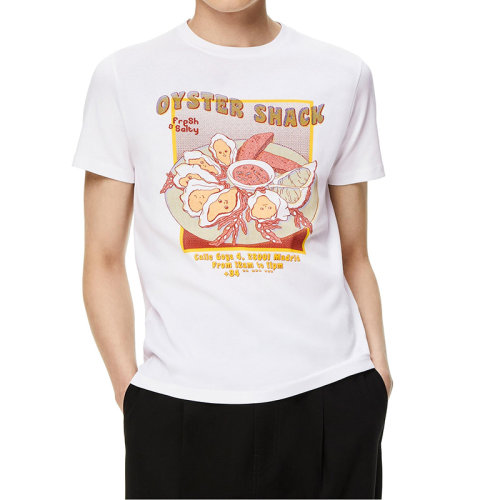 LOEWE/罗意威 22年秋冬新款 男士白色纯棉牡蛎印花T恤H526Y22X46-2100