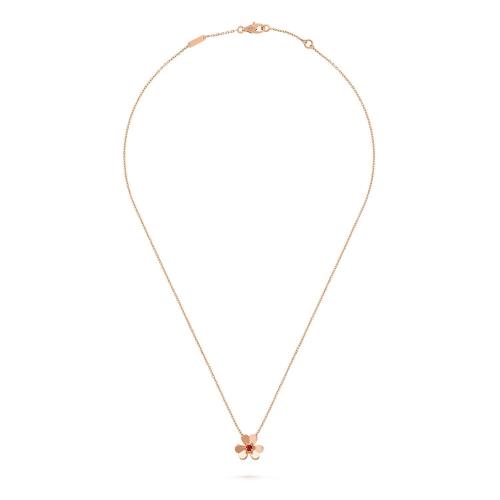  VCA梵克雅宝 22年秋冬 女士 吊坠 Pendentif Frivole， mini modele Or rose 750/1000， Rubis V