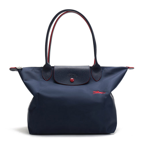 Longchamp/珑骧 LE PLIAGE CLUB系列女士纯色织物奔马徽标刺绣长柄可折叠按扣拉链开合小号单肩包手提包托特包女包 2605619 多色可选