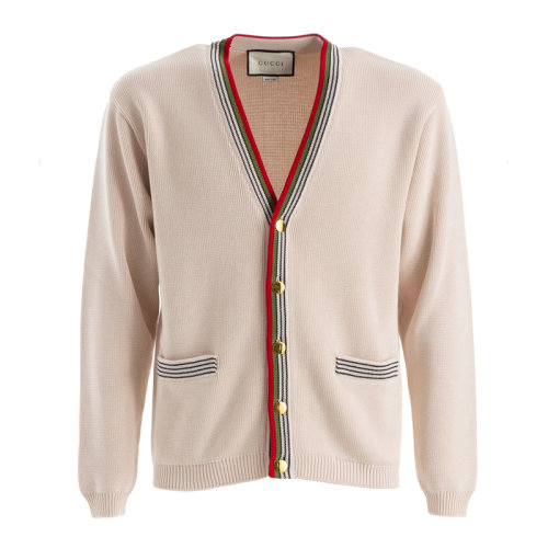 GUCCI/古驰 女装 服装 白色金扣女士针织开衫