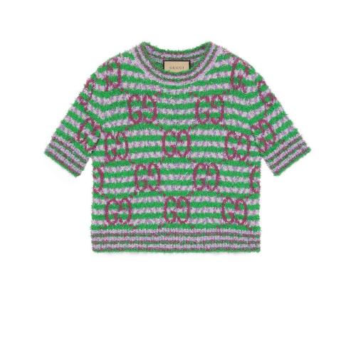  GUCCI古驰 22年秋冬 女士 GG棉质针织衫 695796 XKCAL 3579