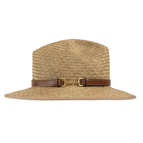 GUCCI/古驰 男士米色草编织物草帽  6565163HAEI9264