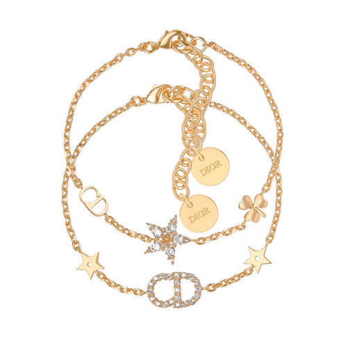 DIOR/迪奥  Clair D Lune金属水晶双层手链 B1039CDLCY_D301