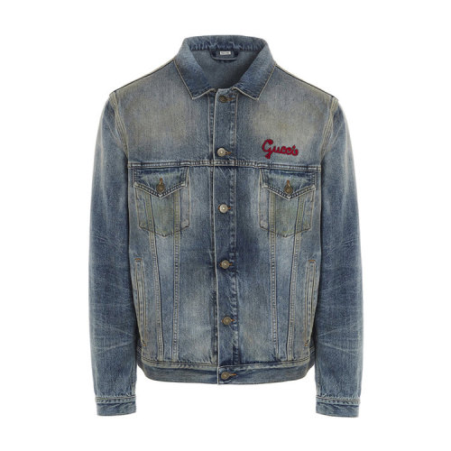 GUCCI/古驰  古琦男装   时尚百搭 男士蓝色棉质小猫咪印花夹克外套 631186 XDBGS 4452