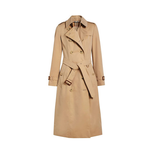 BURBERRY/博柏利 女士米色棉质长款风衣大衣 8045779