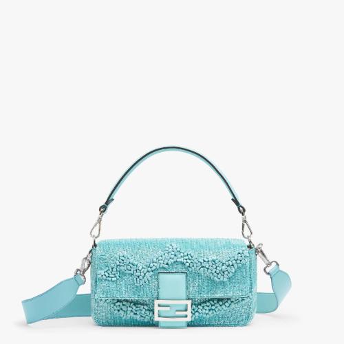  FENDI芬迪 22年秋冬 女士 单肩包 绿松石色宝石和串珠Re-Edition限定手袋 8BR600AMM3F1JSQ