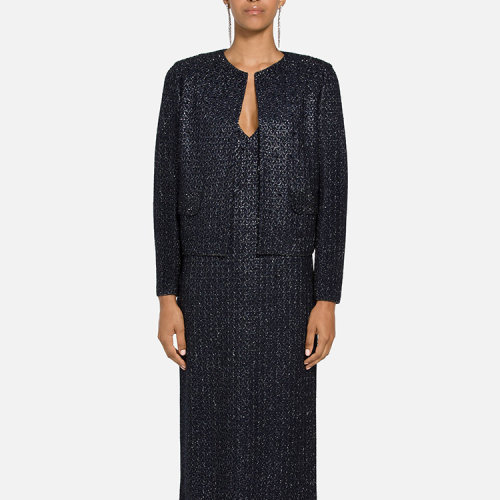 St.John/盛蔷珠饰金属纹理女士夹克