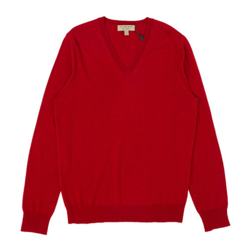 BURBERRY/博柏利 男士 服装  红色V领棉质毛衣 男士毛衣针织衫