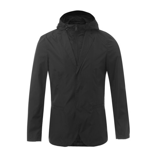 Emporio Armani/安普里奥阿玛尼 黑色可拆卸连帽夹克款男士单件西装