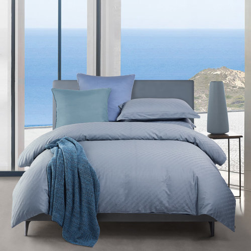 HUGO BOSS 经典LOGO全棉贡缎提花四件套摩登现代60支