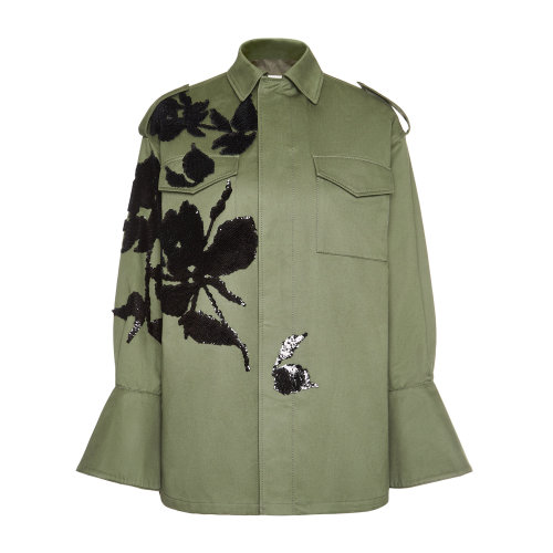 Valentino/华伦天奴 黑色 女士带刺绣的夹克外套 UB3CJ1K52C0N85 2020年秋冬