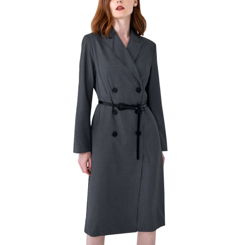 GeleiStory/GeleiStory 秋季新款职场风法式气质收腰显瘦中长款双排扣西装连衣裙 女士连衣裙