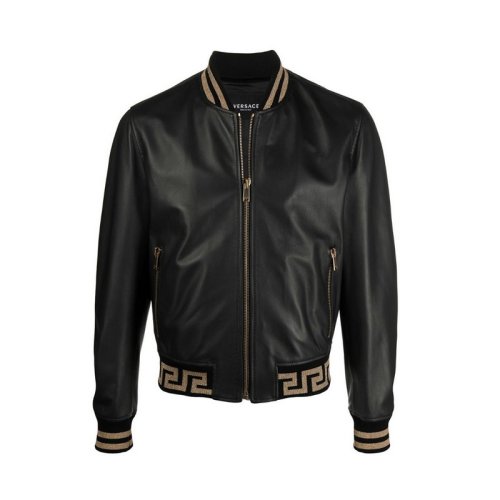  VERSACE/范思哲 男士黑色羊皮革夹克 A81890 1L00176 2B150 PLFSX