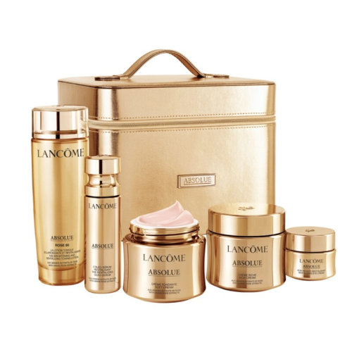 Lancome兰蔻/菁纯金装系列套装 5件护肤套装礼盒 面霜60ml+乳霜60ml+眼霜20ml+精华乳30ml+精萃水150ml
