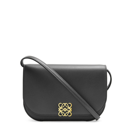 LOEWE/罗意威 20  Goya系列 女士黑色真丝小牛皮金属徽标磁扣三内袋单肩斜挎手拿包0010593424