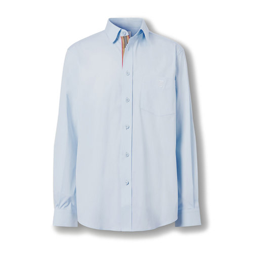 BURBERRY/博柏利专属标识图案弹力棉质混纺男士长袖衬衫80430611