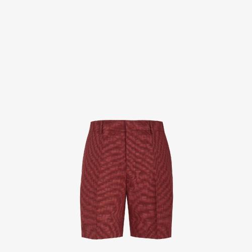  FENDI芬迪 22年秋冬 男士 短裤 红色羊毛短裤 FB0521AKC4F01VC