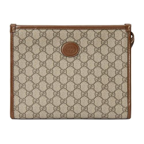  GUCCI古驰 22年秋冬 男士 饰互扣式双G化妆包 672956 92TCG 8563