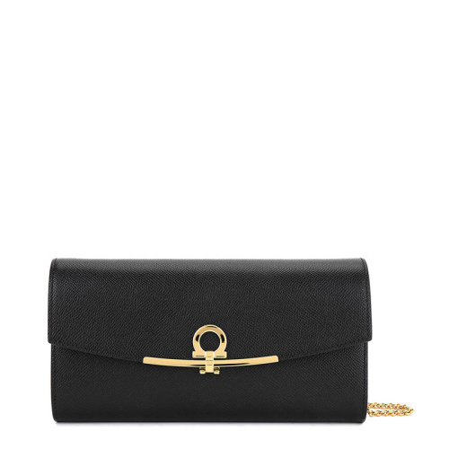 Salvatore Ferragamo/菲拉格慕 女士 女包 黑色皮革斜挎包单肩包 22C941 674023