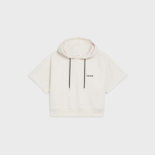  CELINE赛琳思琳 22年秋冬 女士 短袖T恤 [预售]      棉质抓绒短款连帽衫 2Y997670Q.01CB