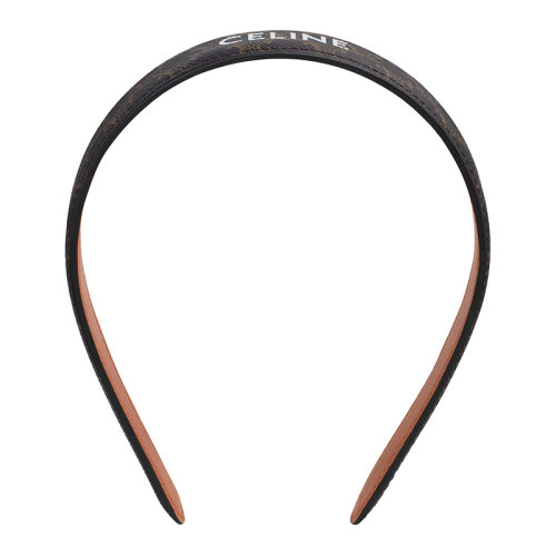 CELINE/赛琳 22新款 女士棕褐色老花帆布配小牛皮发箍46Z952CCT.04GT