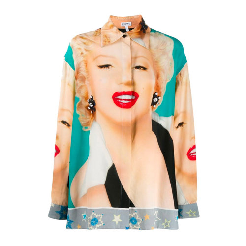 LOEWE/罗意威  女装 服饰 个性烫画图案潮流女士长袖衬衫 S229913-0PO-5176