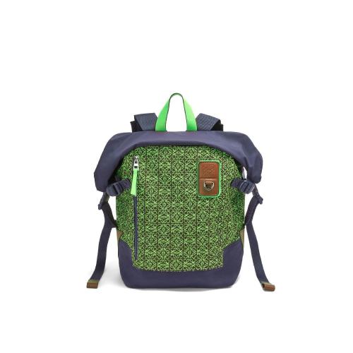  LOEWE罗意威 22年秋冬 男士 双肩包 Roll Top backpack in Anagram jacquard and nylon B664A2