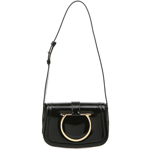 Salvatore Ferragamo/菲拉格慕 女士 女包 黑色皮革时尚斜挎包单肩包 21F804 0644646