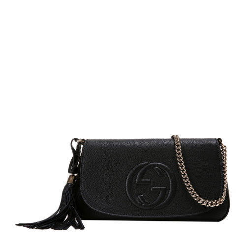 GUCCI/古驰 女士黑色双G牛皮手提包单肩包 536224-A7M0G-1000